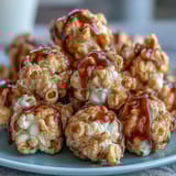 Baseball season popcorn mix with peanuts and caramel, a sweet and salty snack perfect for game day.