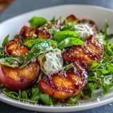 Grilled Peach Burrata Honey Salad