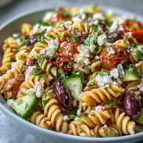 summer pasta greek olives feta