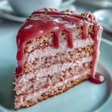 Blushing pink Rosé Velvet Cake, sumptuously frosted and adorned with edible gold.