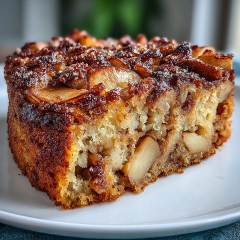 Golden Baked Apple Cake, tender apples baked with warm spices, perfect family breakfast.