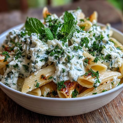 Creamy pea and ricotta pasta with mint, bright green peas, and fresh herbs in a light, zesty sauce.