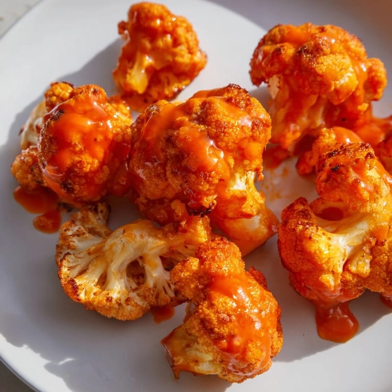 Crispy baked cauliflower florets tossed in zesty Buffalo sauce and creamy blue cheese dip.