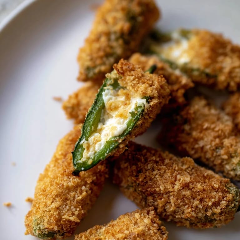 A close-up of golden, crunchy jalapeño poppers with melted cheese and ranch dip.