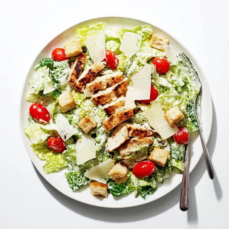 Homemade Yogurt Caesar Grilled Chicken Salad served fresh, featuring juicy chicken and tangy dressing for summer picnics.