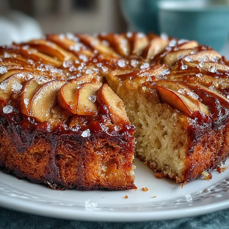 Warm, comforting Baked Apple Cake casserole, ideal served with coffee and a dusting.