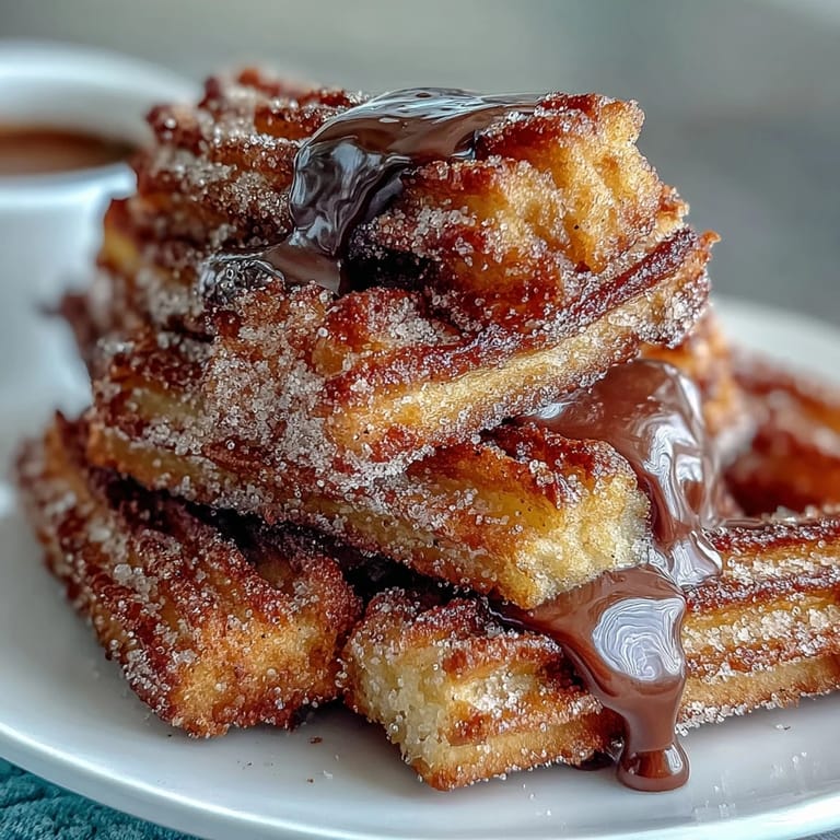 Bite-sized churro treats coated in sweet cinnamon sugar, fried to golden perfection and paired with a rich, silky chocolate sauce for festive gatherings.