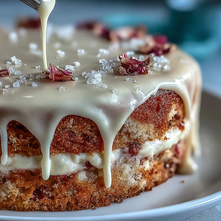 Decadent Bridal Shower Rosé Velvet Cake, a pink dream with luscious frosting and gold glaze.