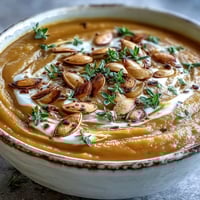 Freshly roasted butternut squash cubes glisten with olive oil and spices, ready for the soup pot.