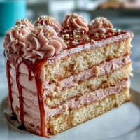 Blush pink Bridal Shower Rosé Velvet Cake glistening with elegant gold drip frosting.
